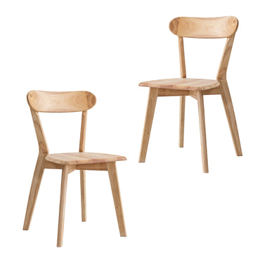 LivaraHome Luis Solid Rubberwood Dining Chairs (Set of 2)