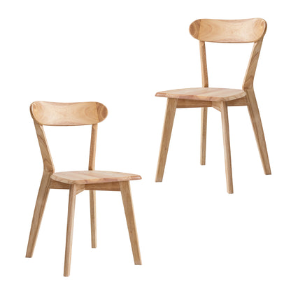 LivaraHome Luis Solid Rubberwood Dining Chairs (Set of 2)