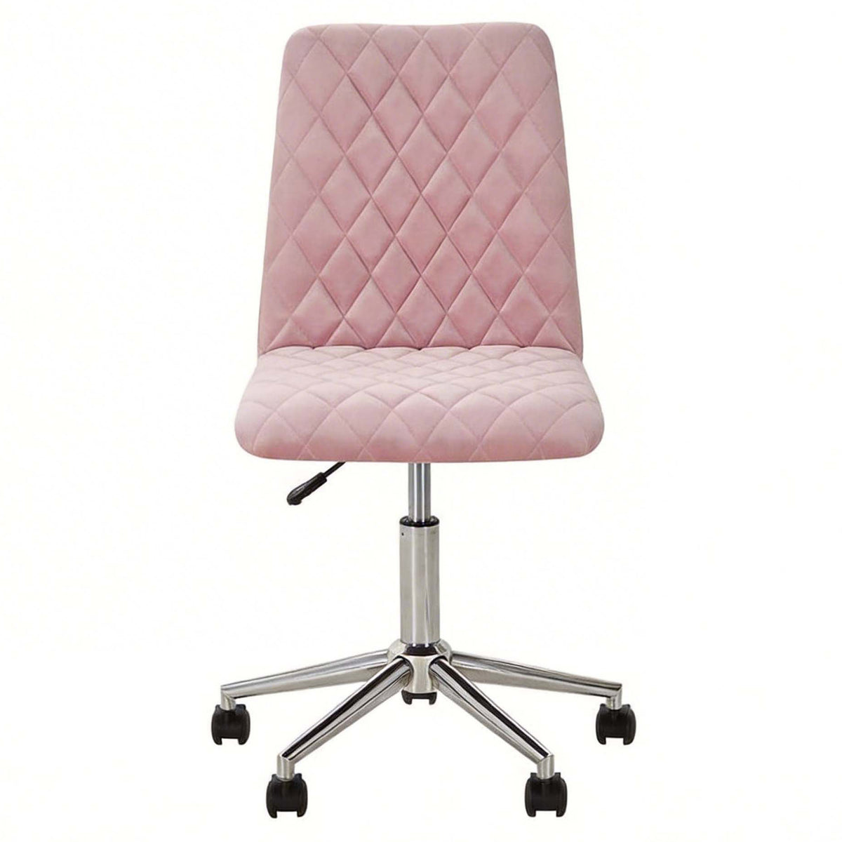 LIVARA Viktor Pink Velvet Office Chair Upholstered Adjustable Swivel Desk Chair