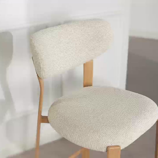 LivaraHome Luna 65cm Chenille Upholstered Bar Stools (Set of 2) - Natural