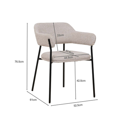 LivaraHome Wise Upholstered Modern Dining Chairs (Set of 2) - Beige