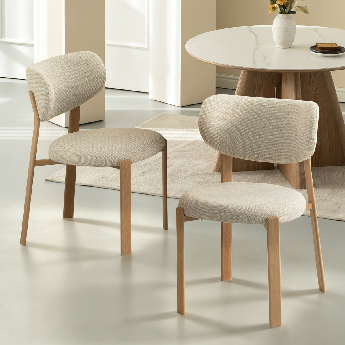 LIVARA Laurent Chenille Upholstered Dining Chairs (Set of 2)