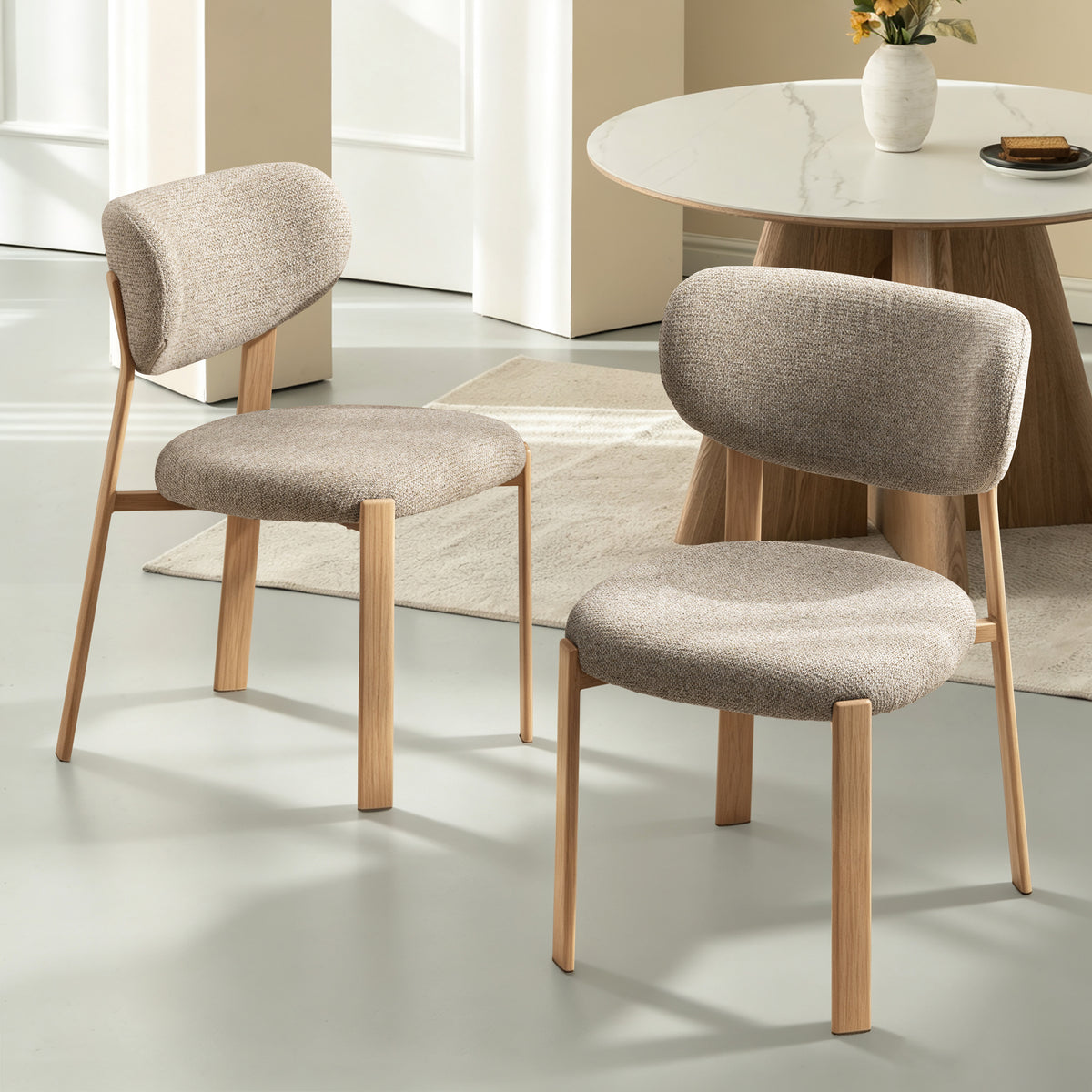 LIVARA Laurent Chenille Upholstered Dining Chairs (Set of 2)