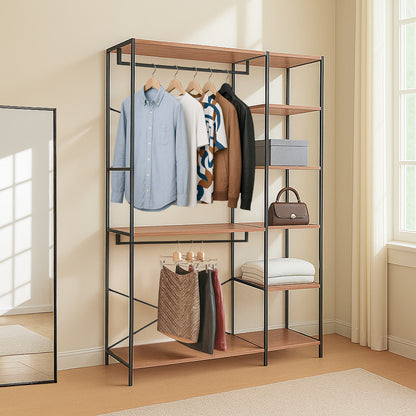 LivaraHome Sonoma 7 Shelf Clothing Rack Garment Storage - Industrial